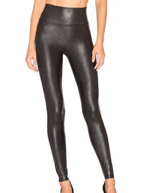 SPANX Faux Leather Leggings in Black Size Medium